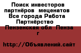 Поиск инвесторов, партнёров, меценатов - Все города Работа » Партнёрство   . Пензенская обл.,Пенза г.